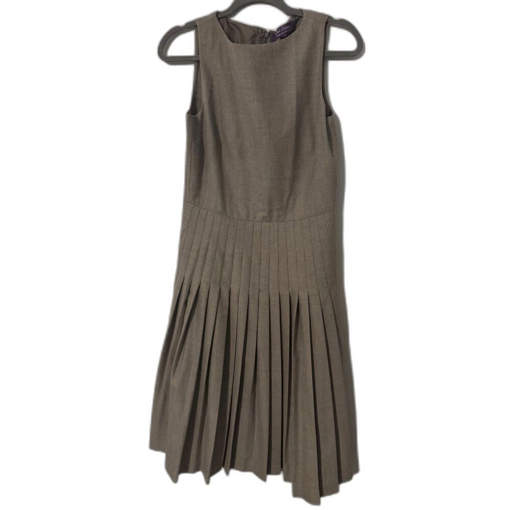 Ralph Lauren Purple Label Gray Pleated Skirt Dress – Women's US Size 8